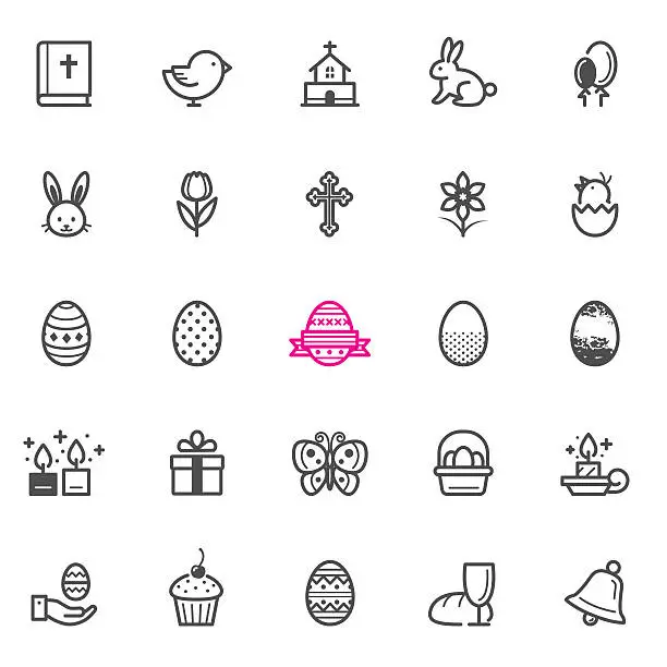 Vector illustration of Easter icons
