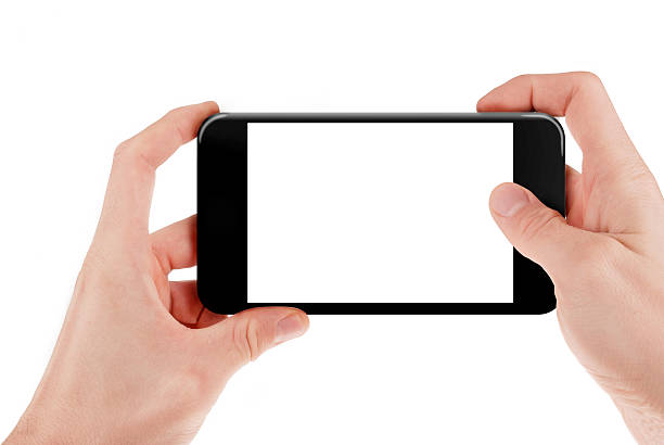 istock Hand holding a smart phone 637566130