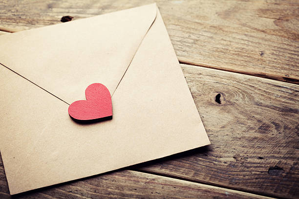 istock Envelope with red heart for love message on Valentines Day. 637566598
