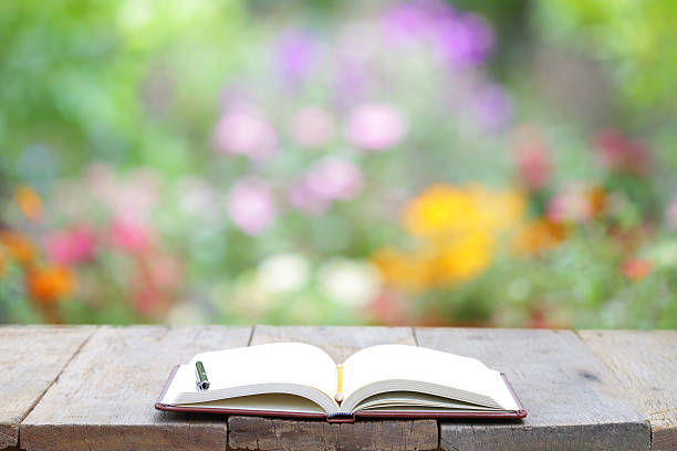 istock Notebook and pencil on wooden table 637566778