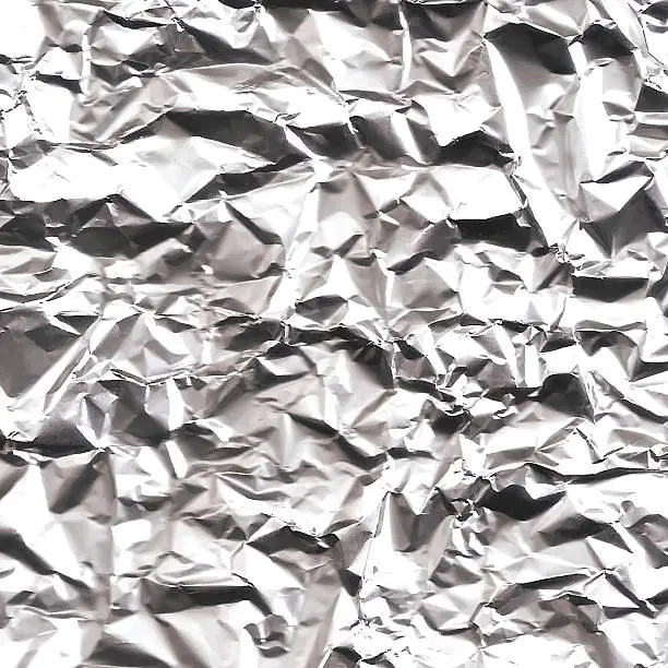 Vector illustration of Crumpled Aluminum Foil Texture - Background