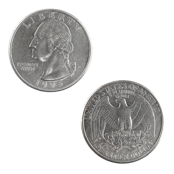 istock US nickel coin (Twenty-Five-Cent Coin) on white background. 637570244