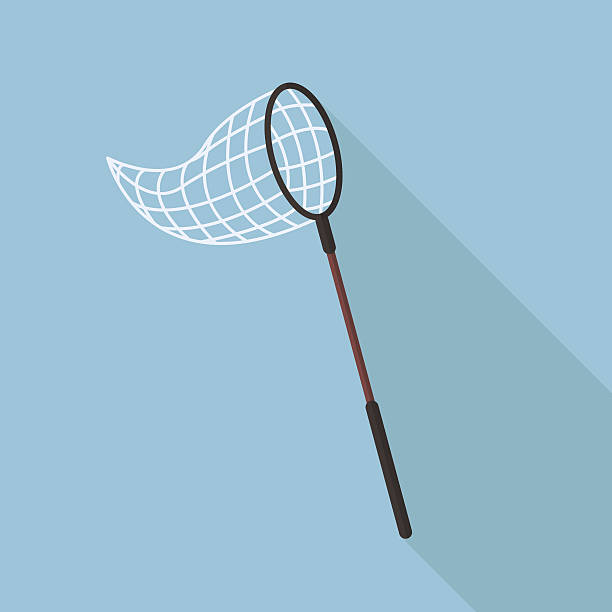 Butterfly net flat icon vector art illustration