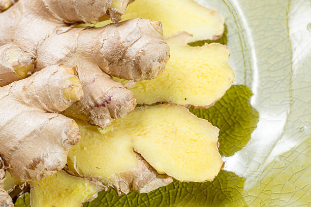 istock Fresh sliced ginger - ingredient for healthy food 637572364