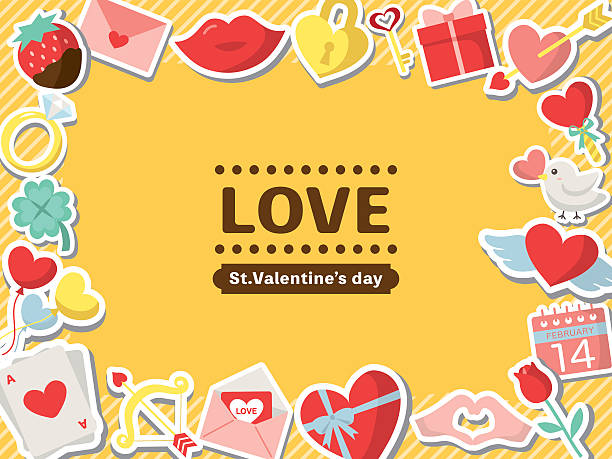 ilustraciones, imágenes clip art, dibujos animados e iconos de stock de marco de icono colorido de san valentín - orange rose candy valentines day