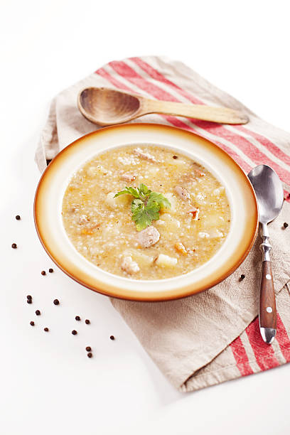 krupnik zupa jęczmień - vegetable barley soup zdjęcia i obrazy z banku zdjęć