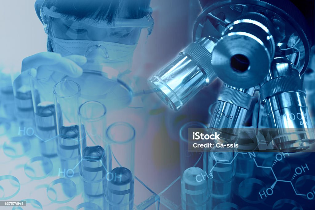 Experiments in the laboratory Adult Stock Photo