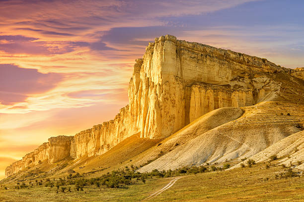 istock Beautiful mountain landscape at sunset. 637577314