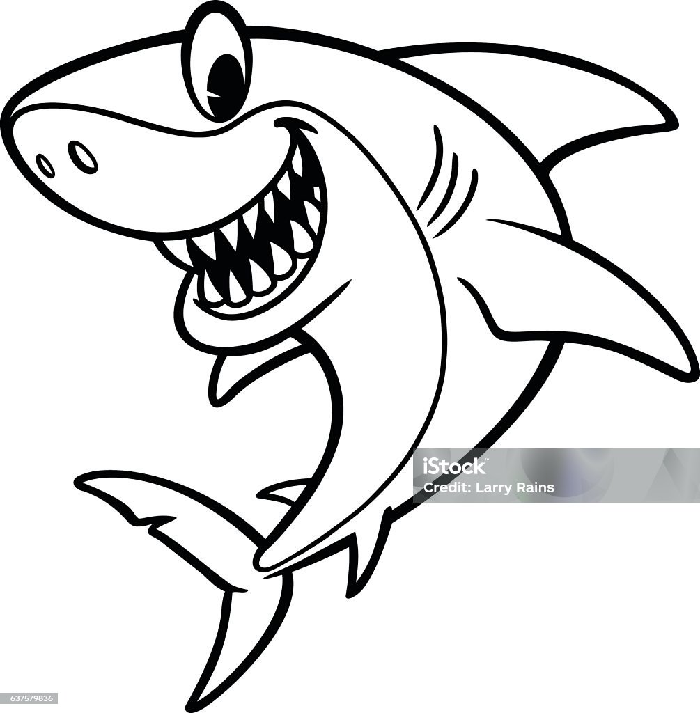 Shark Cartoon Drawing A vector illustration of a shark. Animal stock vector