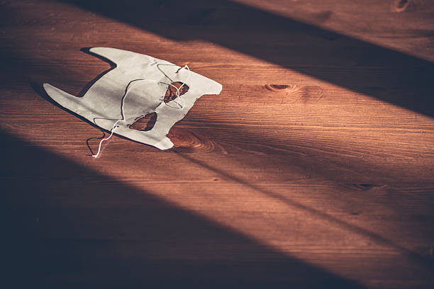 bat mask on wooden table