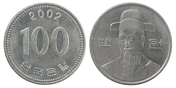 moneda wons coreana - korean currency fotografías e imágenes de stock