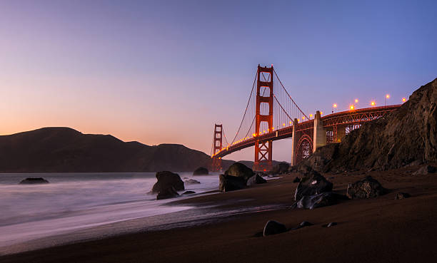 istock Golden Gate Bridge with Marshall's Beach at Sunset, San Francisco 637585524