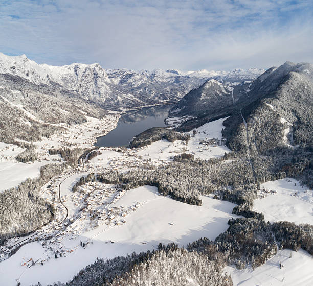 istock Lake Grundlsee, Arial Winter Panorama, Austria 637587248