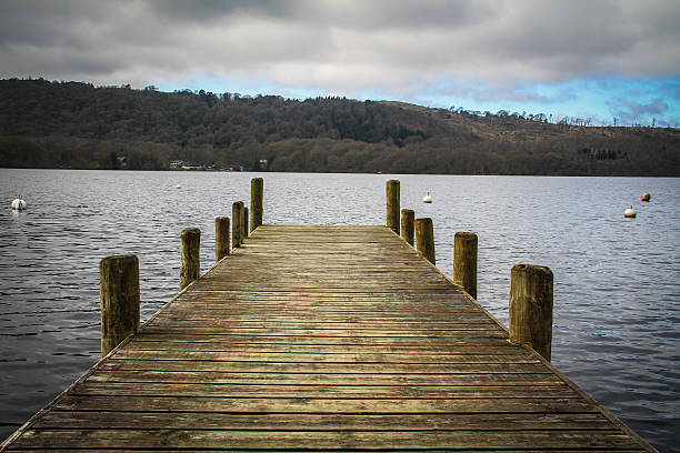 istock Pier with the Lake view 637590262