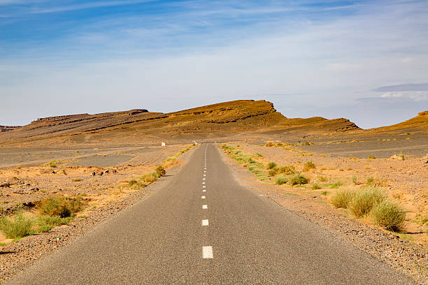 Landscape of southern Morocco is characterized by mountains, plains, stony soil, sand and meager vegetation.