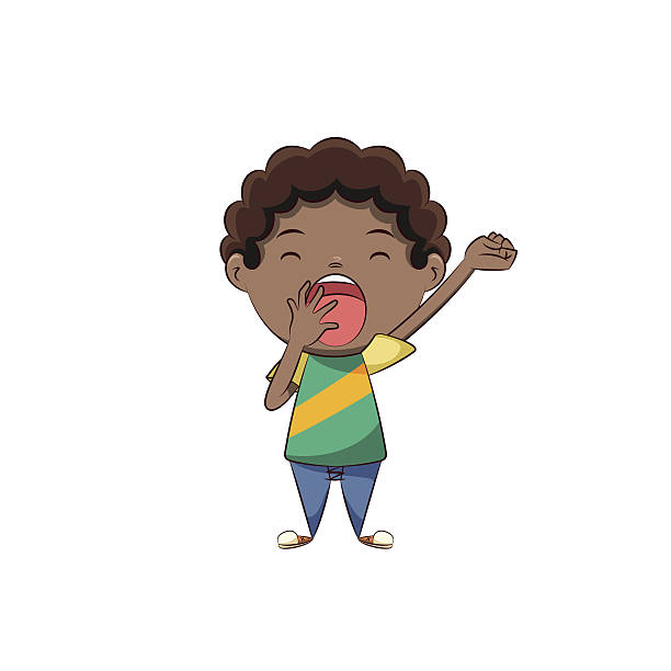 Boy Yawning Stock Illustration - Download Image Now - Yawning, One Person,  People - iStock