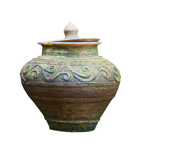 istock Thai Antique Clay Pot Isolated on White Background 637593064