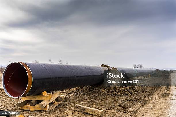 Costruzione Del Gasdotto - Fotografie stock e altre immagini di Industria edile - Industria edile, Oleodotto, Acciaio