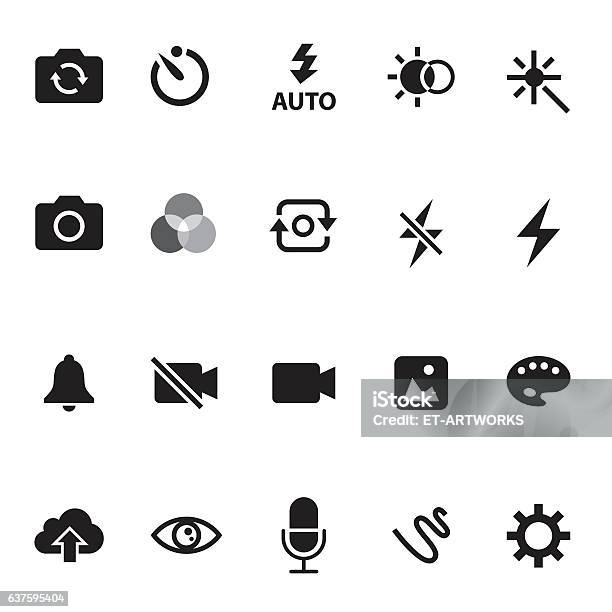 Photography Icon Set Stock Illustration - Download Image Now - Icon Symbol, Camera - Photographic Equipment, Photographic Print