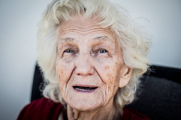 istock Portrait of an elderly lady looking surprised 637601486