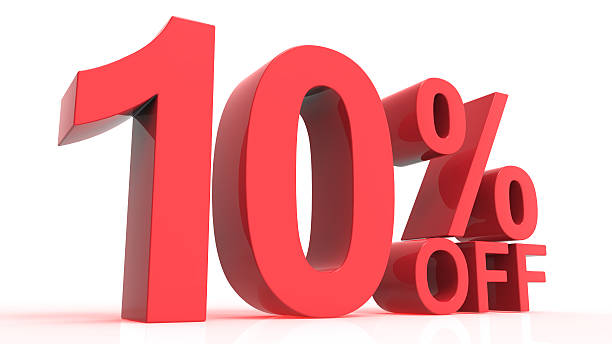 скидка от 10 процентов - number 10 percentage sign promotion sale стоковые фото и изображения