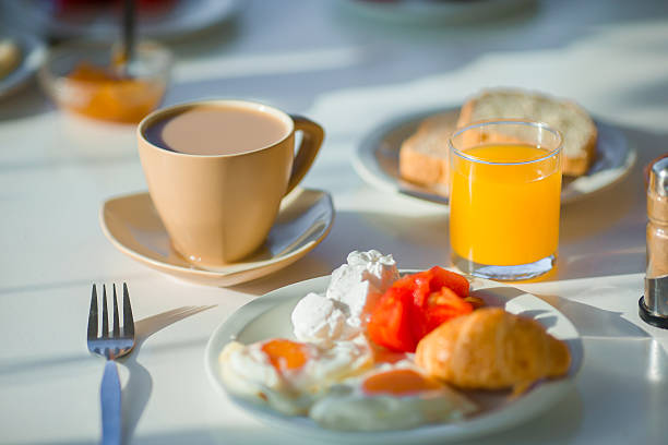 istock Healthy breakfast in outdoor cafe 637605526