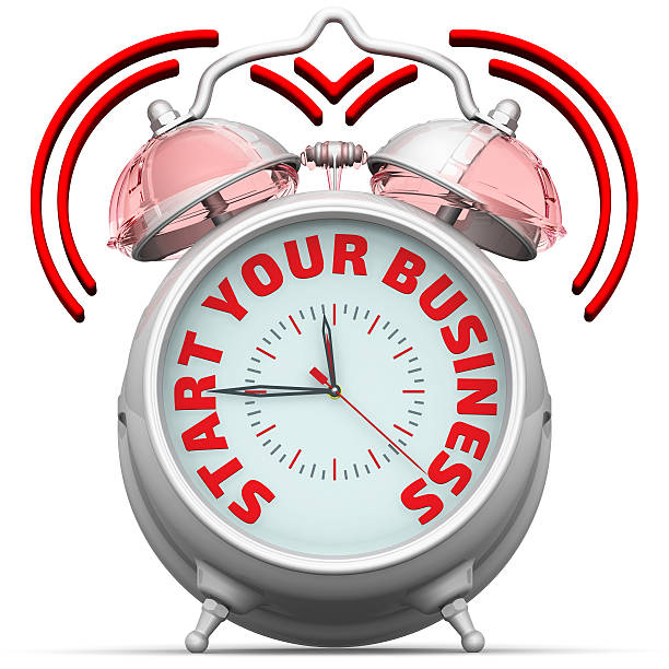 istock Start your business. The alarm clock with an inscription 637605736