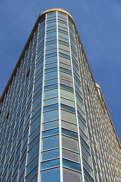 istock Fragment of high rise building on  sky background 637606778