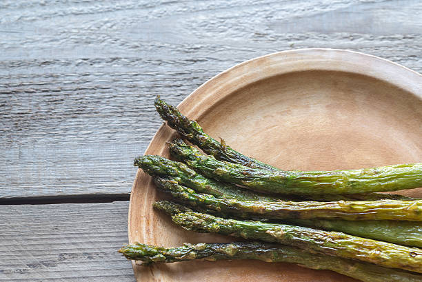 istock Roasted asparagus on the plate 637610822