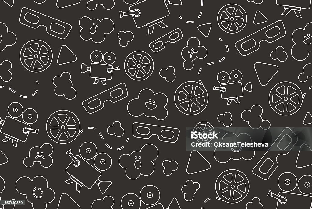 Video Elements Pattern Seamless Pattern Of Movie Design Elements Stock Illustration - Download ...