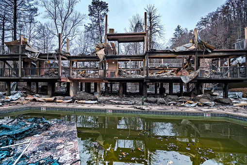 Skeleton is all that remains after fires destroyed motel near the Smoky Mountains