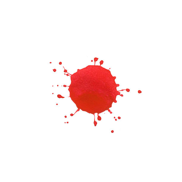 istock Expressive abstract watercolor stain with splashes and drops of 637620694