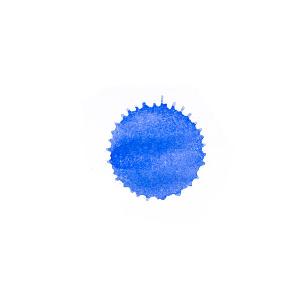 istock Expressive abstract watercolor stain with splashes and drops of 637621318