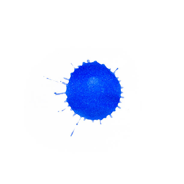 istock Expressive abstract watercolor stain with splashes and drops of 637621332