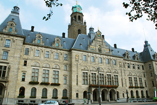 City Hall on the Coolsingel in Rotterdam was built between 1914 and 1920 to a design by Henri Evers. It is one of the few buildings in the center of Rotterdam that survived the bombing of May 14, 1940.