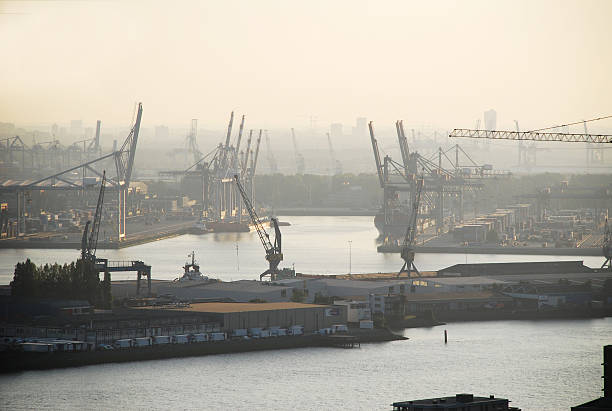 istock Panorama of Rotterdam Harbor, the Netherlands 637622388