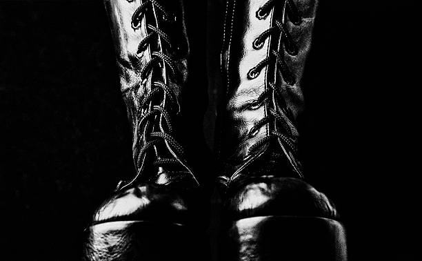 istock sexy thigh-high lace-up black leather boots 637624906