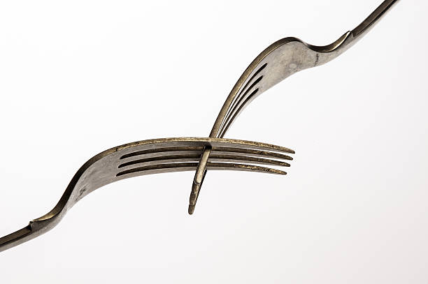 istock Old copper fork still life showing oxidization and discoloration 637628138