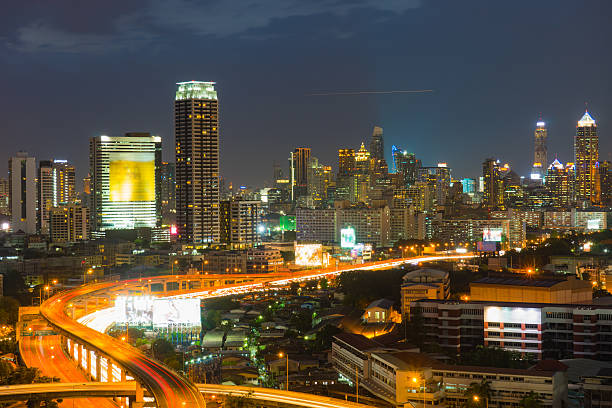 istock Traffic on the freeway in the business district. 637630890
