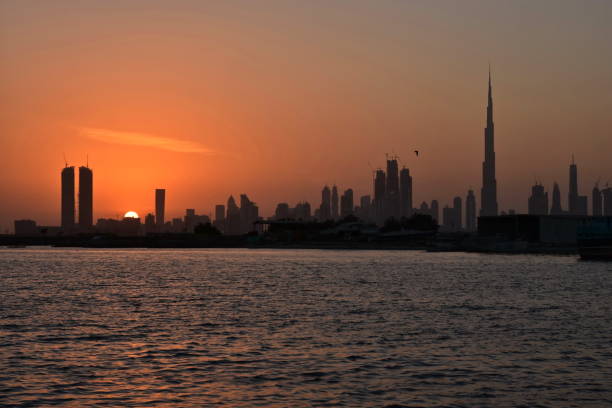 istock Dubai Ferry route at evening view, Dubai Canal, U.A.E 637637964