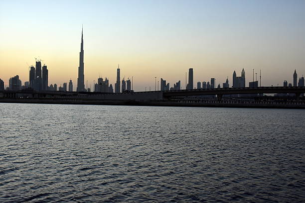 istock Dubai Ferry route at evening view, Dubai Canal, U.A.E 637640308