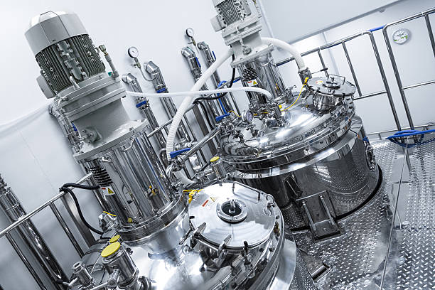 istock Photo production, clean room with stainless steel hardware 637641604