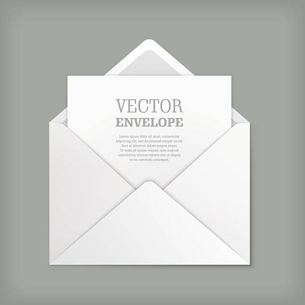 ilustrações de stock, clip art, desenhos animados e ícones de vector realistic mockup of envelope. - envelope invitation greeting card blank