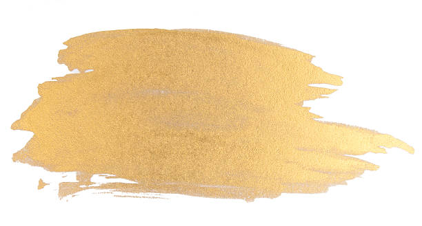 istock Gold watercolor texture brush stroke 637642326