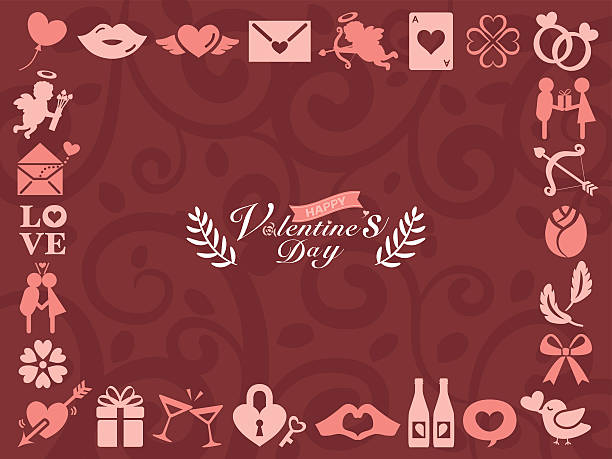 illustrazioni stock, clip art, cartoni animati e icone di tendenza di cornice icona di san valentino - balloon love red gift tag