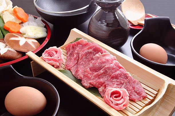 istock Beef pot Sukiyaki, Japanese food 637644420