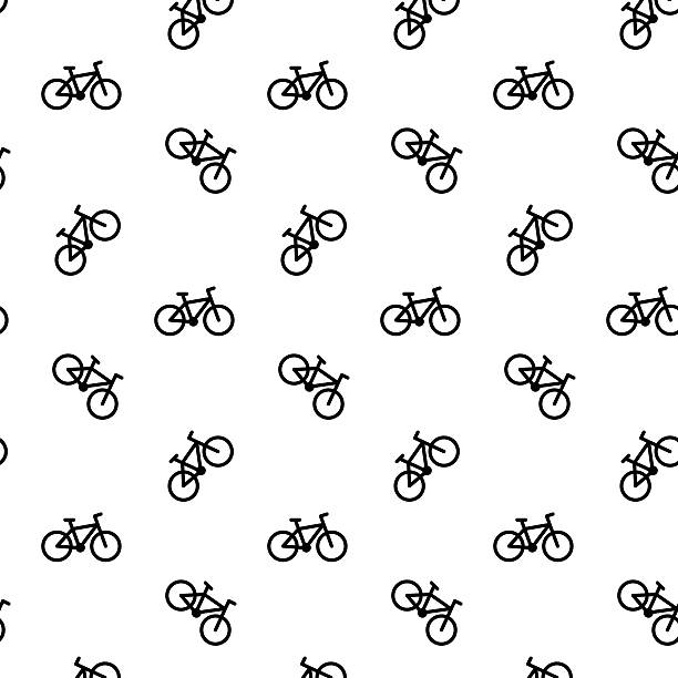 Bicycle seamless pattern black white Bicycle seamless pattern black white. Monochrome background vector illustration bicycle patterns stock illustrations