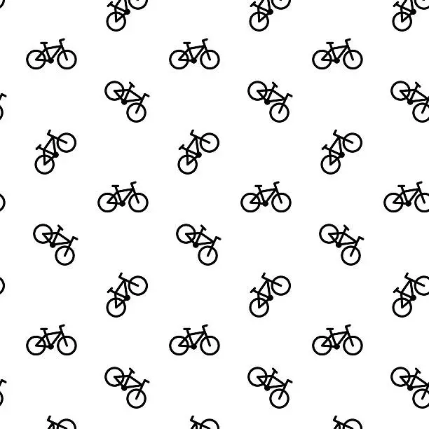 Vector illustration of Bicycle seamless pattern black white