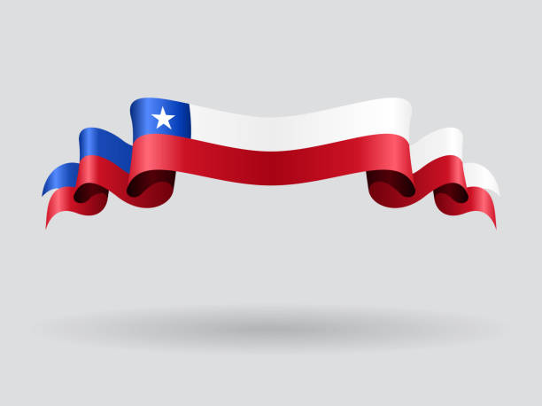 Chilean wavy flag. Vector illustration. Chilean flag wavy abstract background. Vector illustration. flag of chile stock illustrations