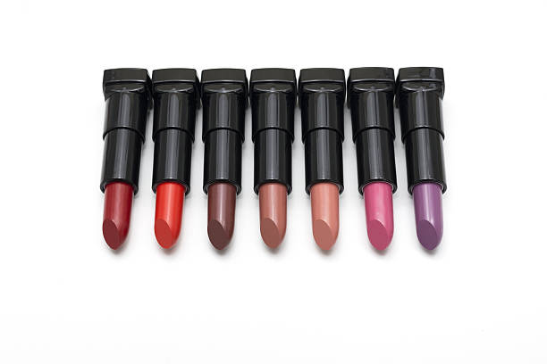 istock Colorful lipsticks on isolated white background 637650922